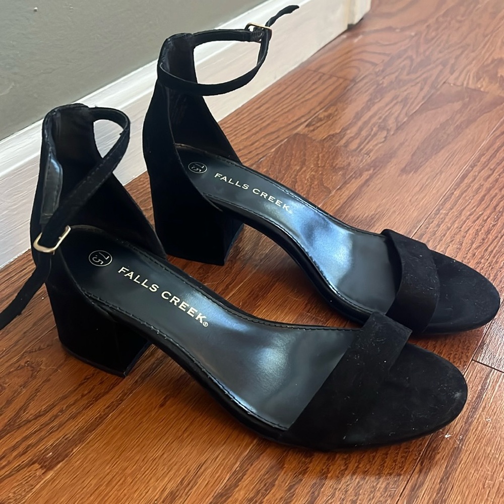 Black ankle strap heels
